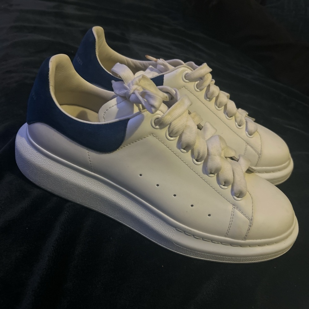 Alexander McQueen White and Navy Sneakers